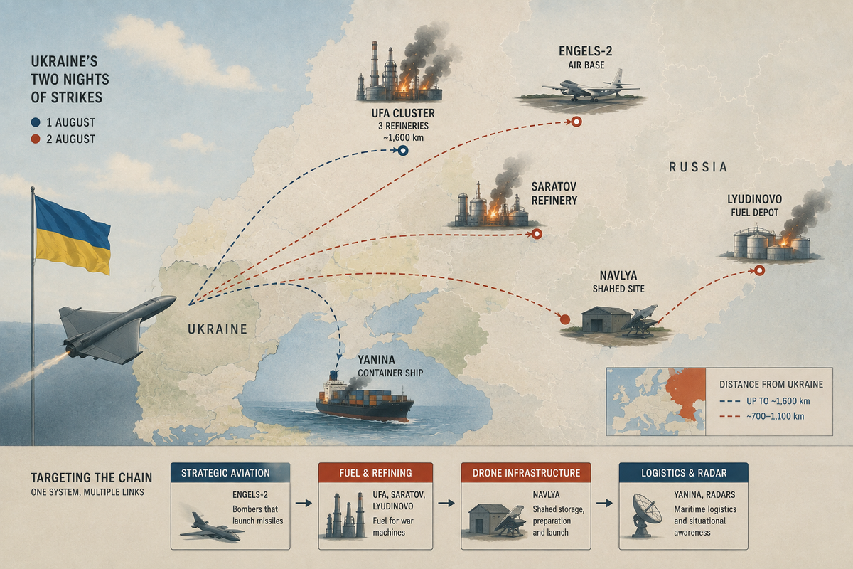 From Refineries to Engels: Ukraine Has Assembled Fuel, Strategic Aviation and Shaheds Into One Target System