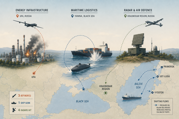 Three Refineries and One Ship: Ukraine Has Fused Fuel and Maritime Strikes Into a Single Campaign