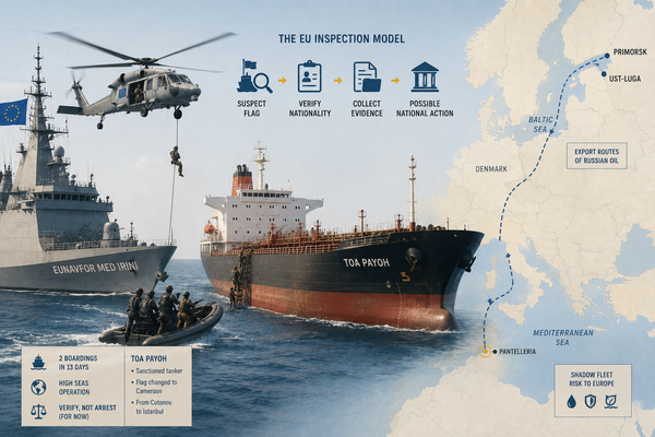 From Sanctions List to Helicopter Boarding: The EU Tests a Physical-Control Model for Russia's Shadow Fleet